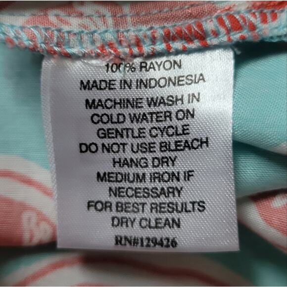 Citrus Print Tank Top Size Small  Turquoise Tropical Vibes Orange Slices - Picture 6 of 7